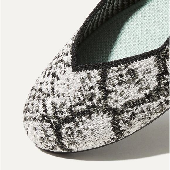 Rothy's the Flat in Python Shoe in Black Cream Grey, Sz 9.5 -- NWT/NIB - Picture 7 of 16